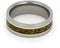 18k Yellow Gold Pinstripes, Multi-Color Dino Bone 7mm Comfort-Fit Titanium Band, Size 11.5
