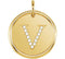 Diamond Initial "V" Round Pendant, 18k Yellow Gold-Plated Sterling Silver (.06 Ctw, Color GH, Clarity I1)