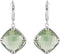 Two-Sided 21 Ctw Checkerboard Antique Cushion Green Quartz Sterling Silver Earrings