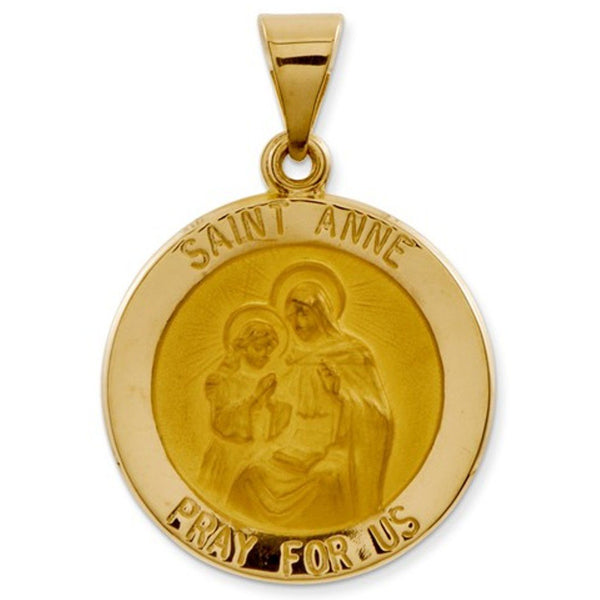14k Yellow Gold St. Anne Medal Pendant (21X18MM)