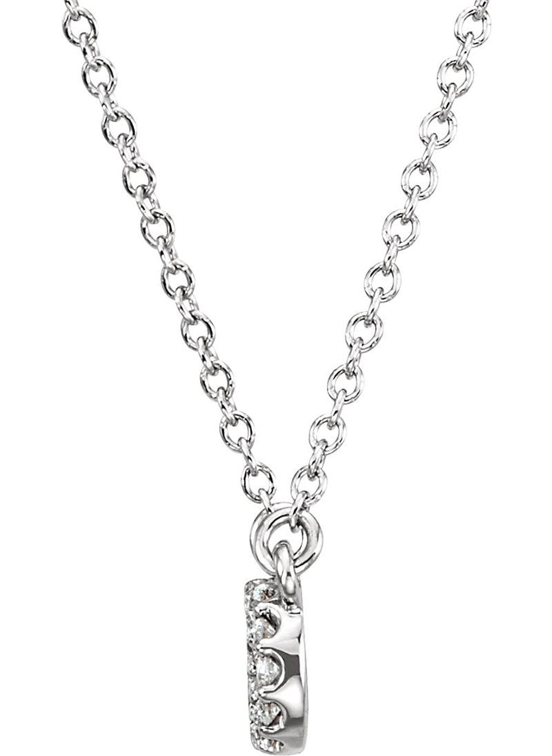 Diamond Infinity Platinum Pendant Necklace, 16.5" (1/8 Cttw)