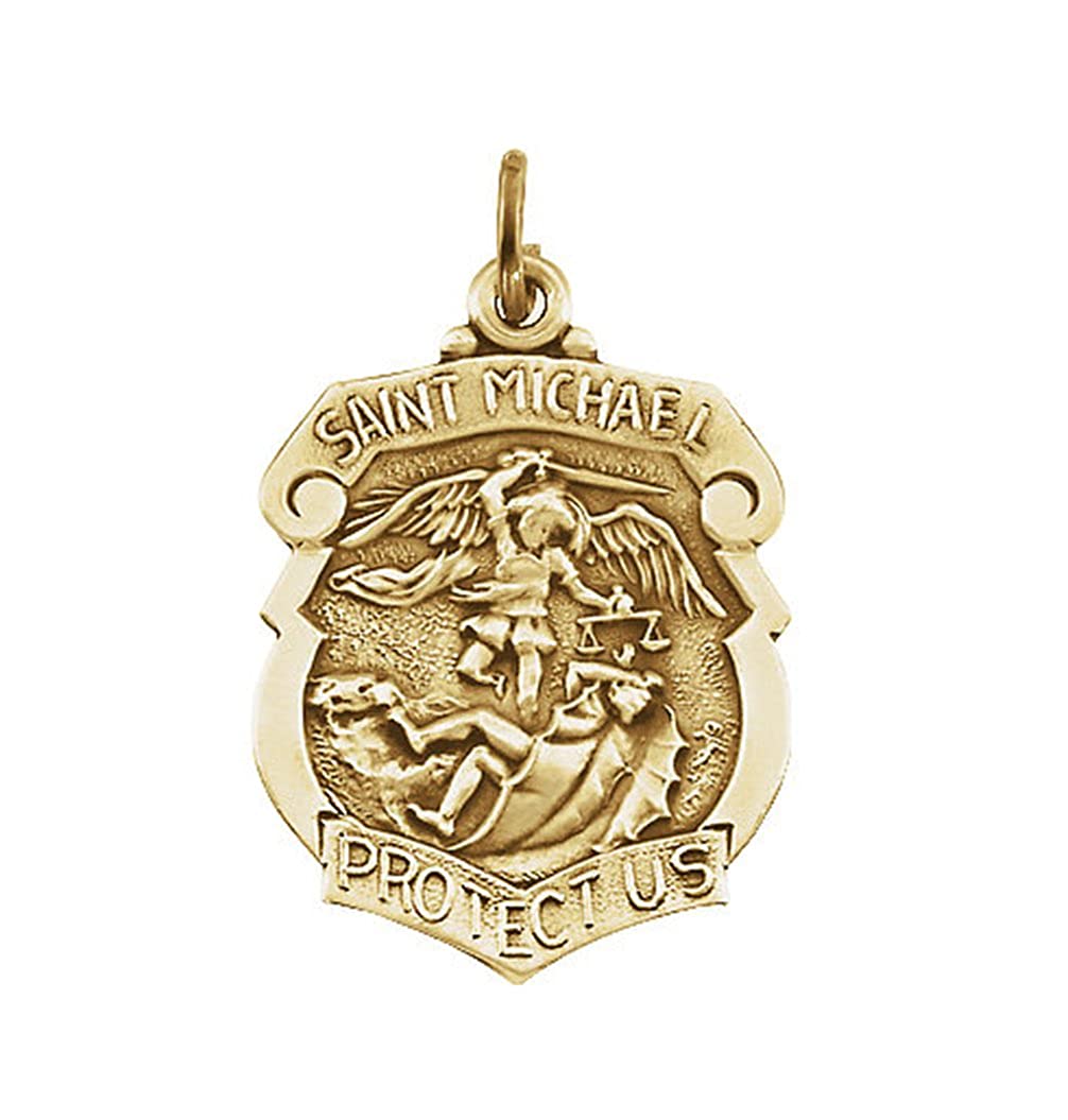 14k Yellow Gold St. Michael Shield (24.25 MM)