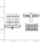 Italian Rhodium-Plated Sterling Silver Grooved Design Square Cuff Links, 14 Millimeters