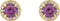 Amethyst and Diamond Halo-Style Earrings, 14k Yellow Gold (5 MM) (.16 Ctw, G-H Color, I1 Clarity)