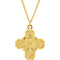 Sterling Silver 24k Yellow Gold Plated Four-Way Medal Necklace, 24" (34.51x28.96 MM)