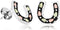 Antiqued Horseshoe Earrings, Sterling Silver, 12k Green and Rose Gold Black Hills Gold Motif