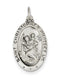 Sterling Silver Saint Christopher Medal Charm Pendant (32X18 MM)