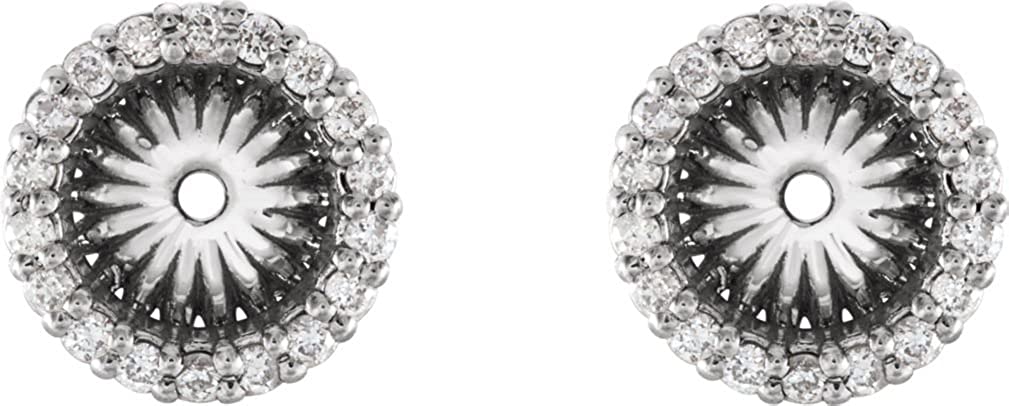 Diamond Cluster Earring Jackets, Rhodium-Plated 14k White Gold (6.1 MM) (0.2 Ctw, G-H Color, I2 Clarity)
