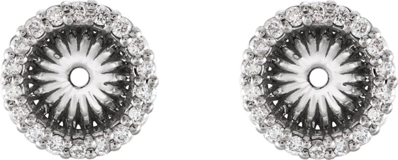 Platinum Diamond Cluster Earring Jackets (6.1 MM) (0.2 Ctw, G-H Color, SI2-SI3 Clarity)