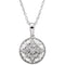 Diamond Round Vintage Style Sterling Silver Pendant Necklace, 18" (.05 Cttw)