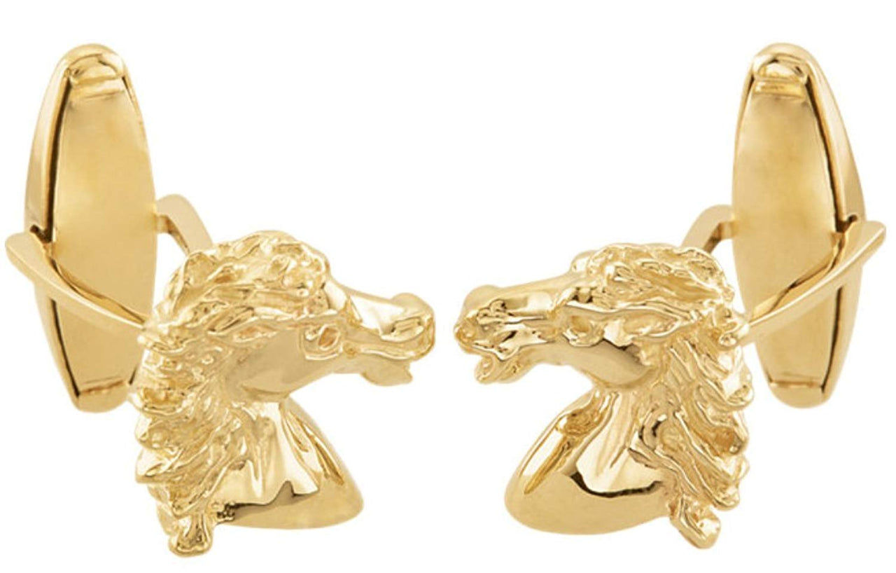 14k Yellow Gold Andalusian Horse Cuff Links