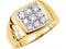 Men's Diamond Ring 9-Stone 14k Yellow Gold Band – 13.6MM Wide Statement Jewelry