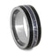 Black Jade, Blue, Bronze and White Mokume, Titanium Pinstripe 8mm Comfort-Fit Tungsten Band