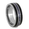 Black Jade, Blue, Bronze and White Mokume, Titanium Pinstripe 8mm Comfort-Fit Tungsten Band