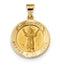 14k Yellow Gold Hollow Divino Nino Round Medal Pendant (19X19MM)