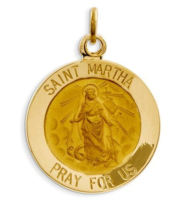 14k Yellow Gold St. Martha Medal Charm (23X15MM)