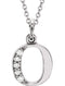 Diamond Initial 'o' Lowercase Letter Rhodium-Plate 14k White Gold Pendant Necklace, 16" (.03 Ctw GH, I1)