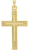 Cross with Embossed Cross Inside the Cross 14k Yellow Gold Pendant