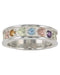 Womens Sterling Silver, 12k Green Gold, 12k Pink Gold Three Diamonds Ring, Sizes 4, 4.5, 5, 5.5, 6, 6.5, 7, 7.5, 8, 8.5, 9