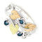 Lab Created Blue Zircon December Birthstone Ring, Sterling Silver, 12k Green and Rose Gold Black Hills Gold Motif