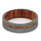 Beadblast Titanium 6mm Comfort Fit Tulip Wood Flat Band