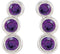 Amethyst Three-Stone Ear Climbers, Sterling Silver