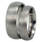Deep Frosted Titanium, His and Hers Wedding Band Set