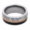 Dinosaur Bone, Gibeon Meteorite, Orange Stripe 9mm Comfort-Fit Titanium Wedding Band