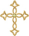 Genuine Peridot Cross 14k Yellow Gold Pendant