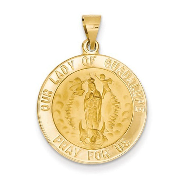 14k Yellow Gold Our Lady Of Guadalupe Medal Pendant (25X22MM)