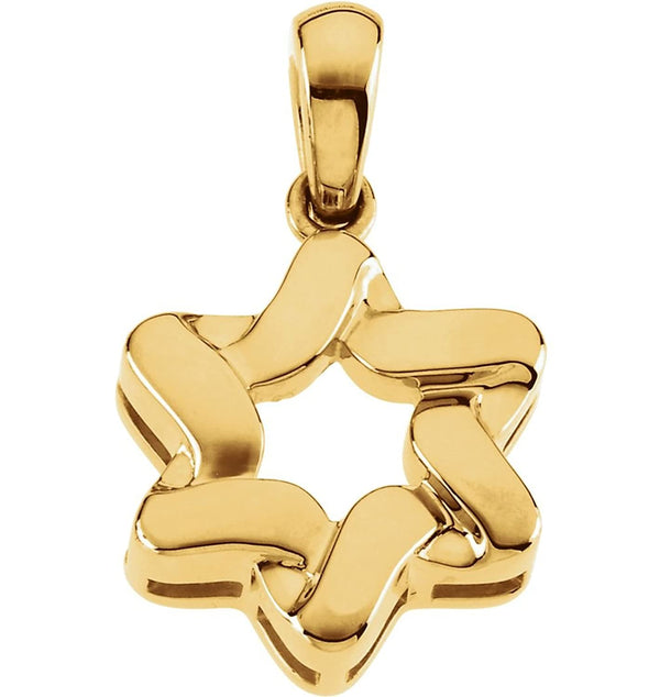 14k Yellow Gold Star of David Pendant (Made in Holy Land)
