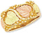 Women's Diamond-Cut Wedding Ring, 10k Yellow Gold, 12k Green and Rose Gold Black Hills Gold Motif, Size 6