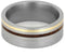Ancient Kauri Wood, 14k Yellow Gold 8mm Comfort-Fit Brushed Titanium Band, Size 14.5