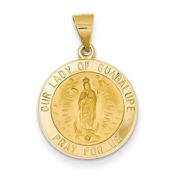 14k Yellow Gold Our Lady Of Guadalupe Medal Pendant (21X18MM)
