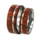 Arizona Ironwood Overlay, Titanium Pinstripe Ring, His and Hers Wedding Band Set, M15.5-F4