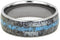 Turquoise, Deer Antler 8mm Comfort-Fit Titanium Wedding Band, Size 5
