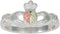 Claddagh Ring, Sterling Silver, 12k Green and Rose Gold Black Hills Gold Motif, Size 6