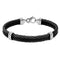 Signature Cable Collection Titanium and Black Memory Two Cable Bracelet, 8.5" (7MM)