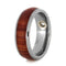 Bezel-Set Diamond, Tulip Wood 6.5mm Comfort-Fit Titanium Wedding Band