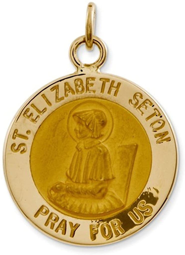 14k Yellow Gold St. Elizabeth Seton Medal Charm (23X15MM)