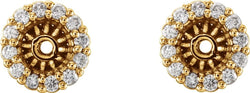 Diamond Cluster Earring Jackets,14k Yellow Gold (4.1MM) (0.16 Ctw, G-H Color, I2 Clarity)