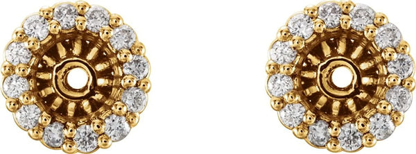 Diamond Cluster Earring Jackets,14k Yellow Gold (5.1 MM) (0.16 Ctw, G-H Color, I2 Clarity)