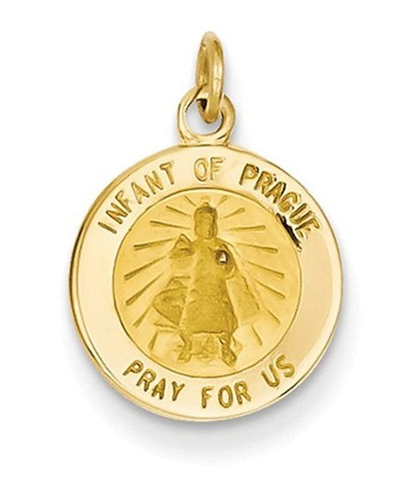 14k Yellow Gold Infant Of Prague Medal Charm (17X12MM)