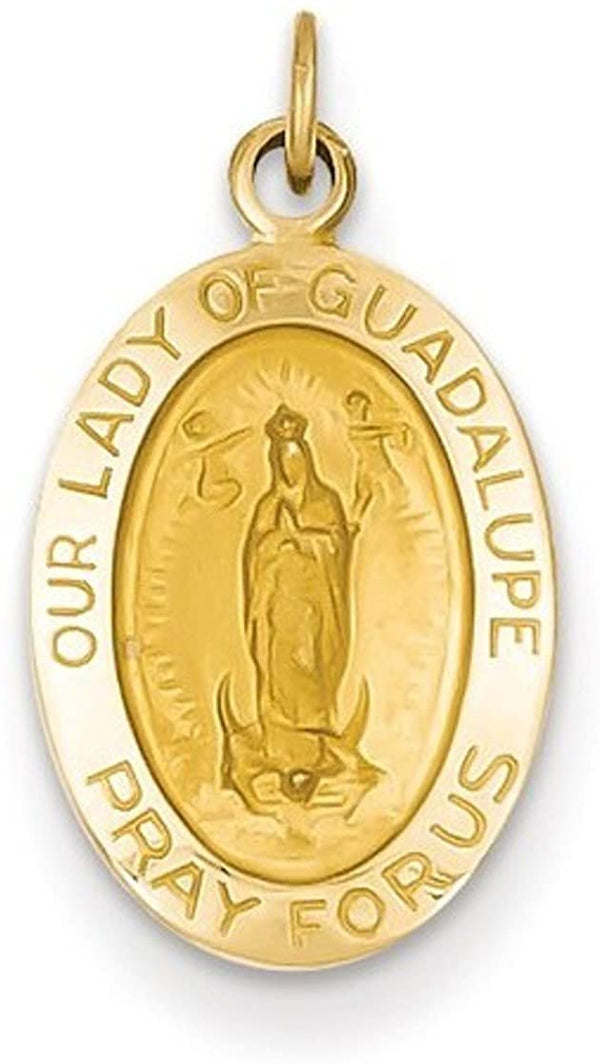 14k Yellow Gold Our Lady of Guadalupe Medal Pendant (19X11MM)