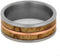 Birds Eye Maple with Copper Inlay 8mm Comfort-Fit Brushed Titanium Wedding Band, Size 8.25