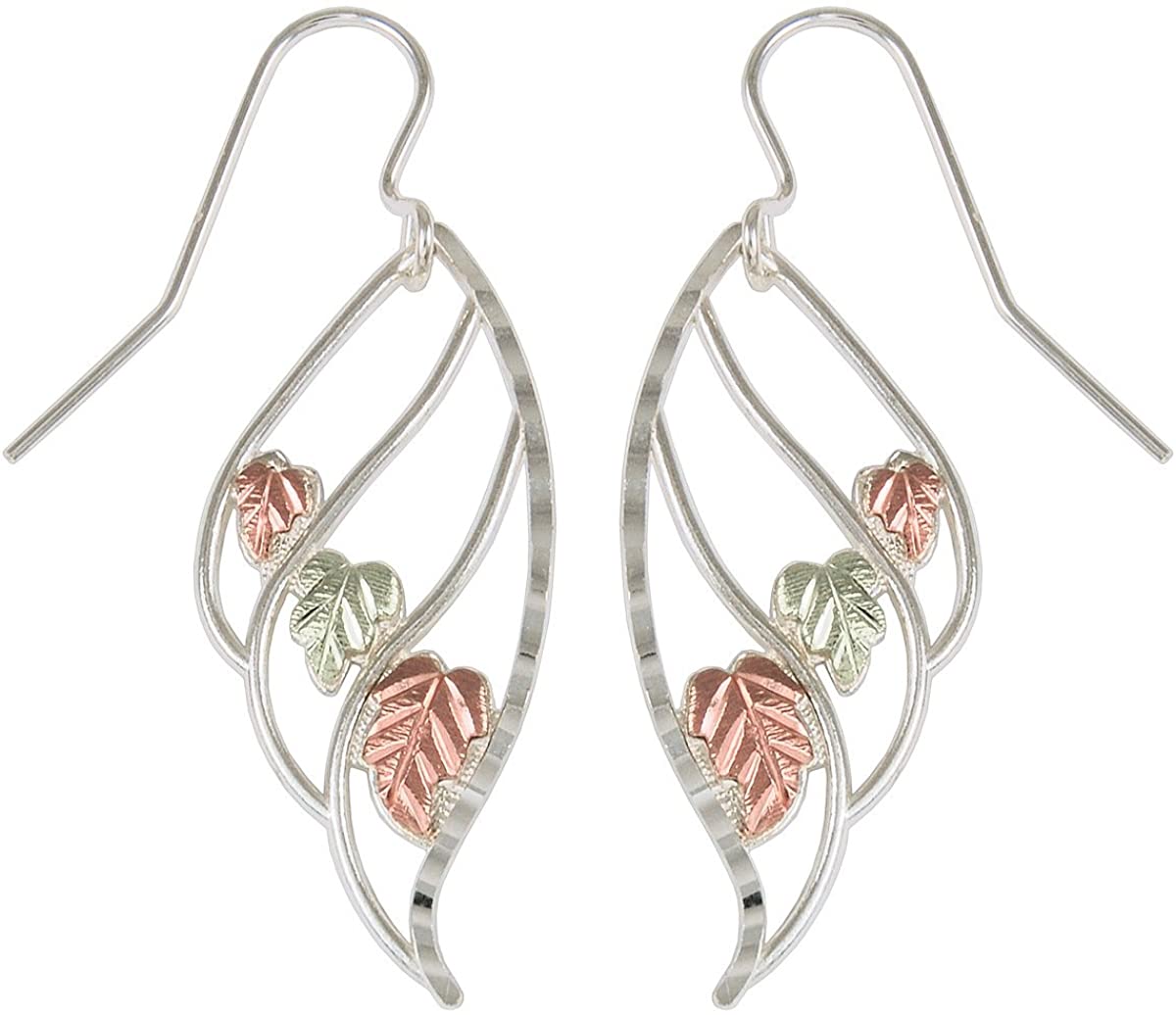 Angel Wing Earrings, Sterling Silver, 12k Green Gold, 12k Rose Gold Black Hills Gold