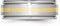 Men's Brushed Cobalt Chrome, 14k Yellow Gold Inlay 8mm Rounded Edge Band Size 7