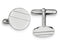 Rhodium-Plated Sterling Silver Circle Cuff Links, 15MM