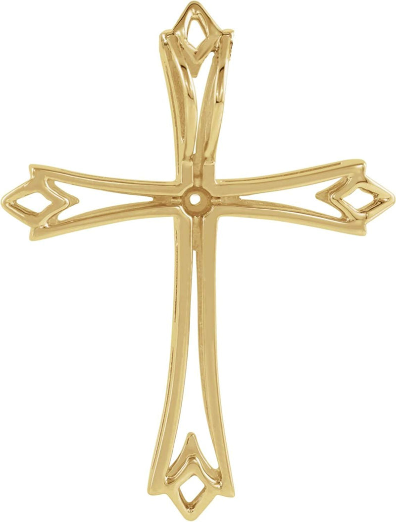 14k Yellow Gold Passion Cross Pendant