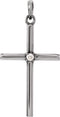 Diamond Inset Cross Sterling Silver Pendant (.02 Ct, G-H Color, I1 Clarity)
